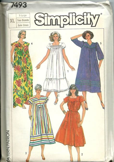 Simplicity Misses Size Xl Easy To Sew Dress In Two Etsy Boho