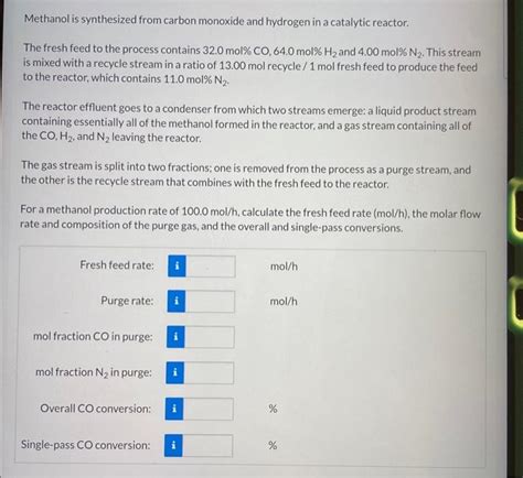 Solved Methanol Is Synthesized From Carbon Monoxide And Chegg