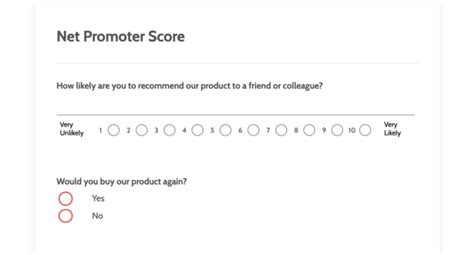 Google Forms Net Promoter Score Template