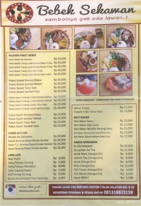 Selalu Diperbarui Menu Bebek Sekawan Bintaro Tangerang