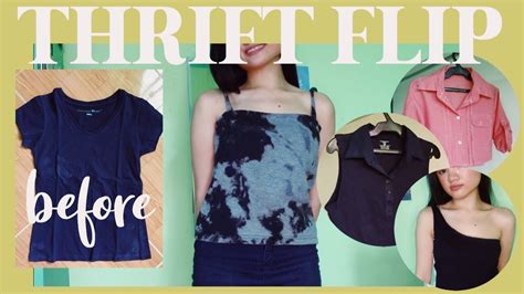 Thrift Flip Clothing Transformation Diy Crop Trendy Tops Philippines 2020 Youtube