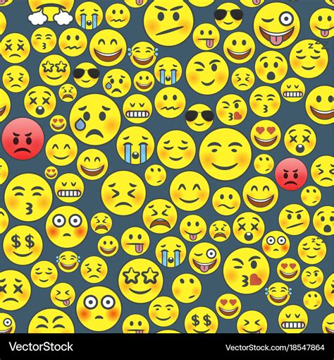 Emoji Seamless Pattern Royalty Free Vector Image