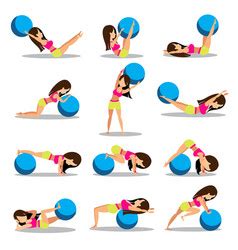 Set Of Pilates Workouts Design Royalty Free Vector Image