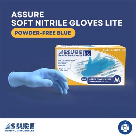 Assure Soft Nitrile Gloves Lite Powder Free Blue 100 Pcebox Lazada