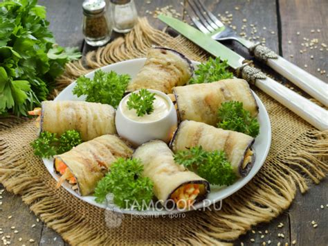 Рулетики из баклажанов с морковью и сыром — рецепт с фото пошагово