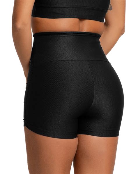 Conjunto Poliamida Canelado PretoConjuntosMassam Fitness Roupas De