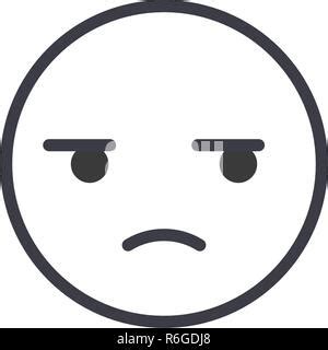 Suspicious Emoji Outline Vector Icon Thin Line Black Suspicious Emoji