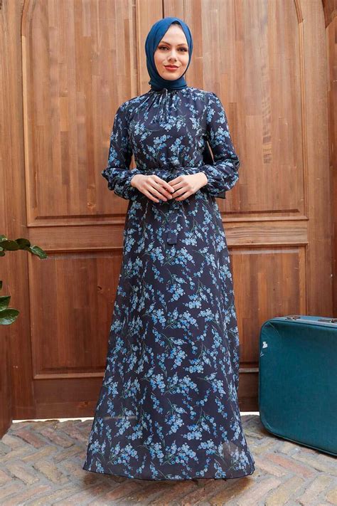 Dark Navy Blue Hijab Dress 279035kl Neva