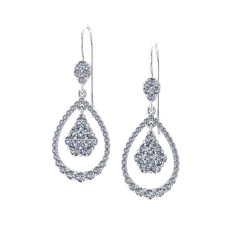 Swinging Teardrop Diamond Earrings - Jewelry Designs