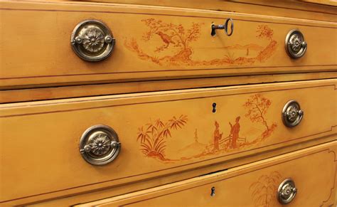 George Ii Solid Mahogany Chest Of Drawers Beautifully Decorated With