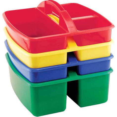 School Specialty Small Handled Plastic Art Caddy Multiple Sizes Pack