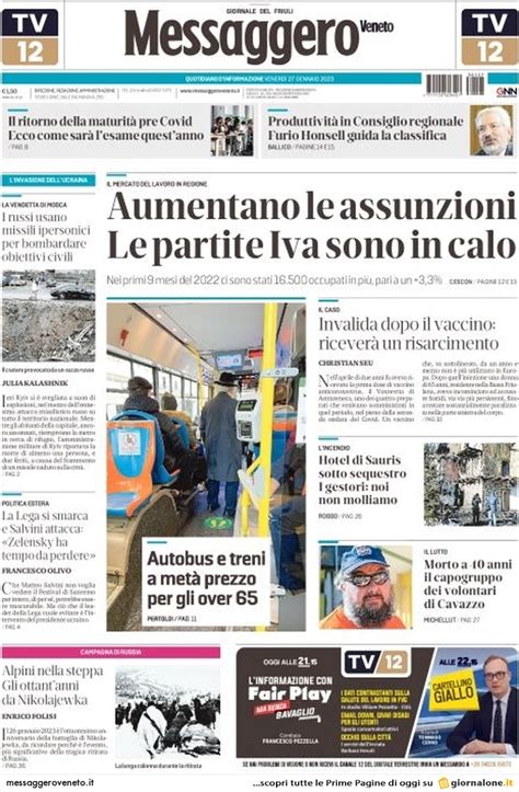 prima pagina messaggero veneto giornaliit