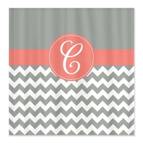 Monogrammed Shower Curtain Custom Chevron Shower Curtain Etsy