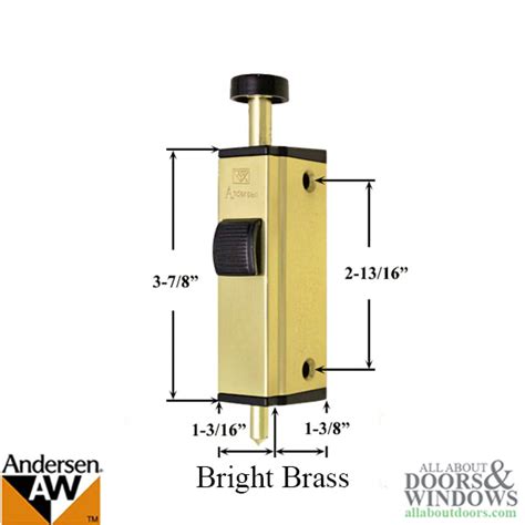 Andersen Auxiliary Foot Bolt Lock For Frenchwood Gliding Door Bright Brass