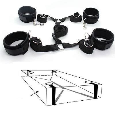 Under Bed Restraint System Bondage Strap Rope Cuffs Adult Kit Sexy Set