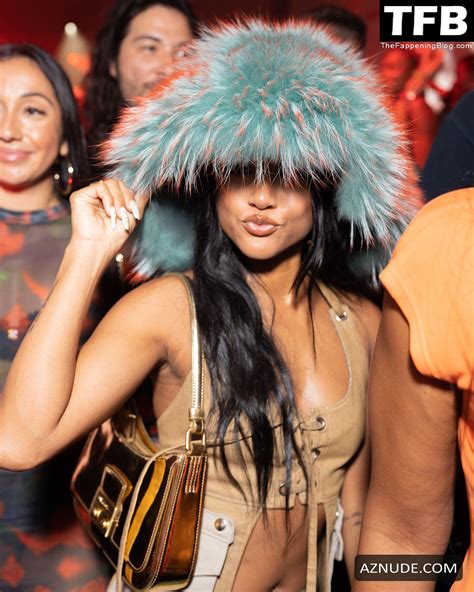 Karrueche Tran Sexy Seen Flaunting Her Hot Cleavage At The Puma After Party In New York Aznude