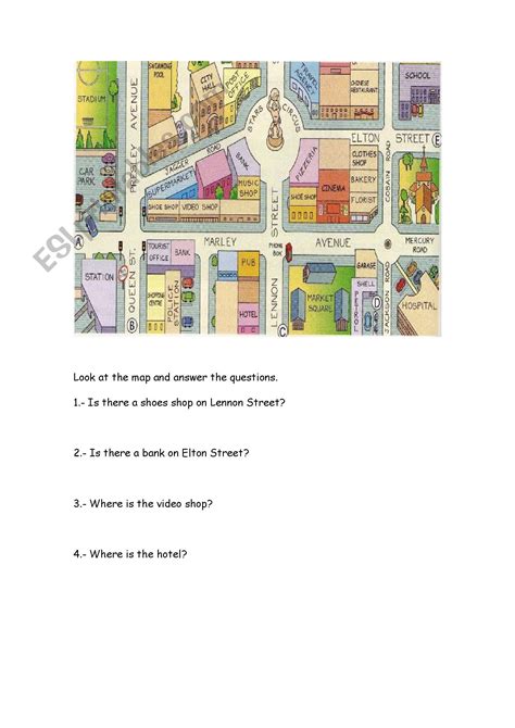 My Town ESL Worksheet By Agarc393