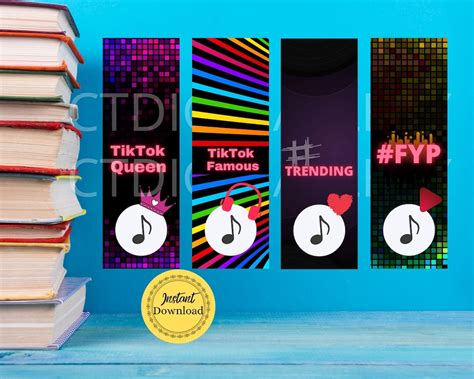 Tiktok Printabletiktok Inspired Bookmarks Tiktok Etsy