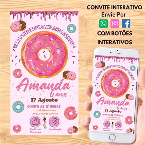 Convite Digital Interativo Donuts Elo Produtos Especiais