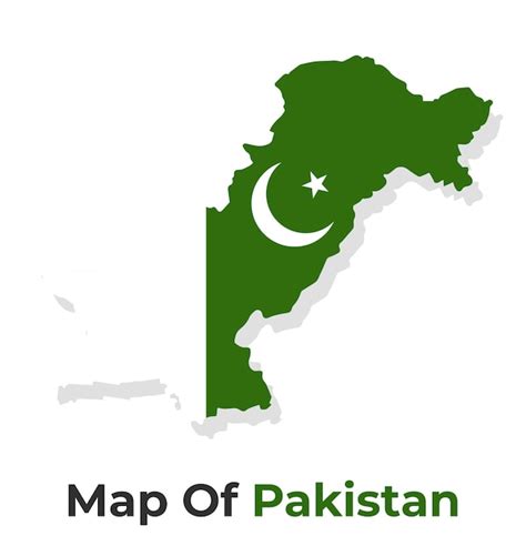 Mapa vectorial de pakistán con la bandera nacional Vector Premium