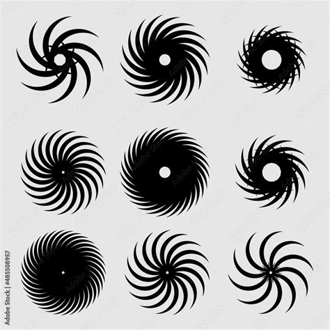 Round Logo Vector Twist Vortex Shape Design Abstract Icon Symbol