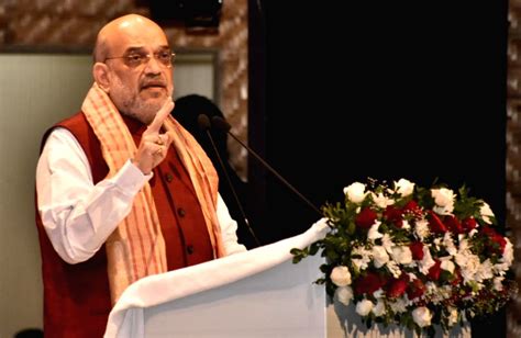 Union Home Minister Amit Shah addresses during the inauguration of ...