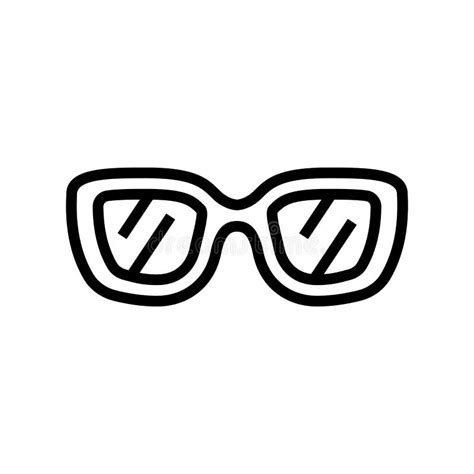 Beach Glasses Frame Line Icon Vector Illustration Stock Illustration