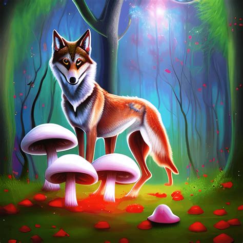 Beautiful Red Wolf with Blue Eyes · Creative Fabrica