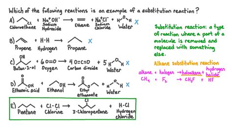 Question Video Identifying A Reaction Equation That Represents A