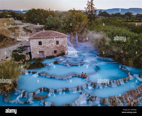 Toscane Italy Natural Spa With Waterfalls And Hot Springs At Saturnia Thermal Baths Grosseto