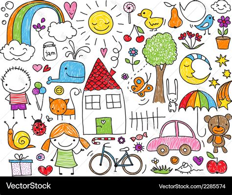 Kids Doodle Royalty Free Vector Image Vectorstock