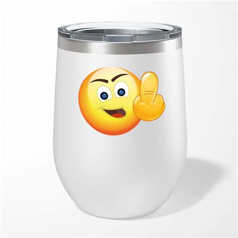 Up Yours Emoji Wine Tumbler Rude Tumblers Slightly Disturbed