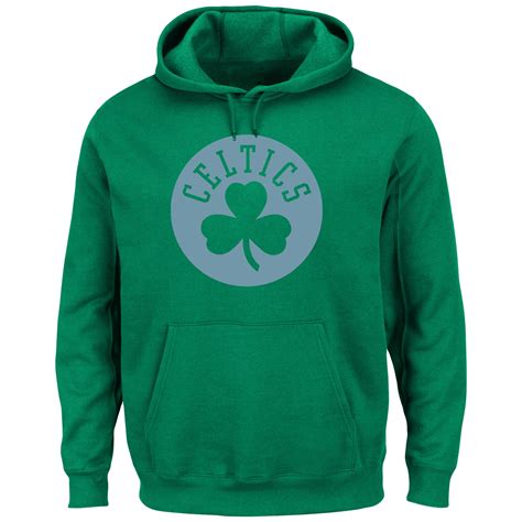 Men's Boston Celtics Majestic Kelly Green Reflective Tek Patch Pullover ...