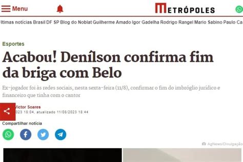 Denílson enfim confirma fim da briga o cantor Belo