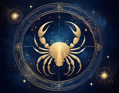 Un Dibujo De Un Cáncer Signo Del Zodiaco Cáncer Imagen Premium