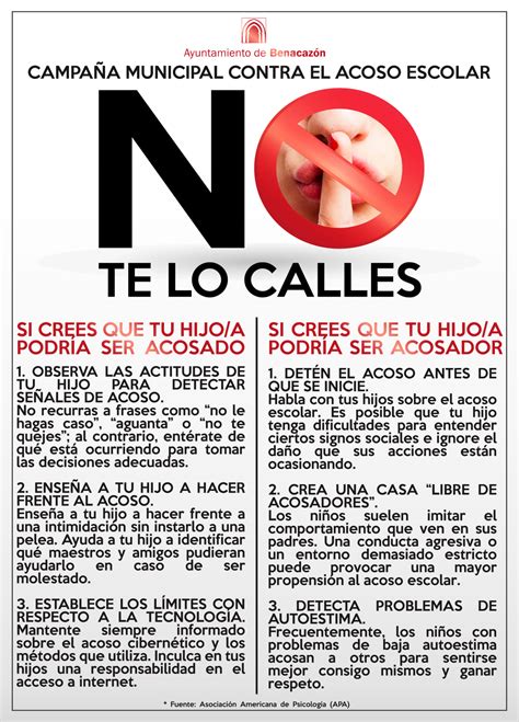 CAMPAÑA MUNICIPAL CONTRA EL ACOSO ESCOLAR NO TE LO CALLES