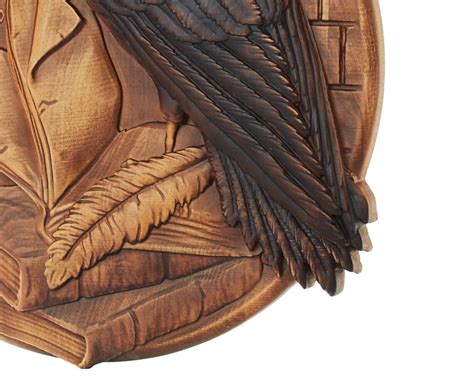 Carved Raven Wall Art Black Raven Wood Carving Picture Crow Etsy