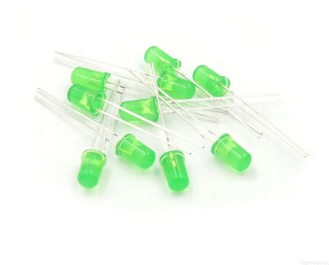 10 X Dioda LED 5mm Dyfuzyjna 10szt Arduino Zielona