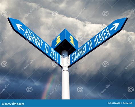 Hell And Heaven Road Signs Stock Images Image 28126634