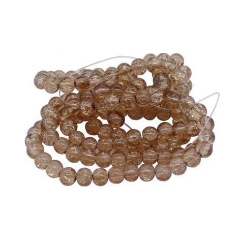 Crackle Glass Round Beads Mm Toffee Pcs Beads And Beading