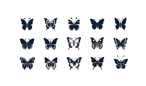 Premium Vector Free Vector Set Of Butterfly Silhouettes With Variety