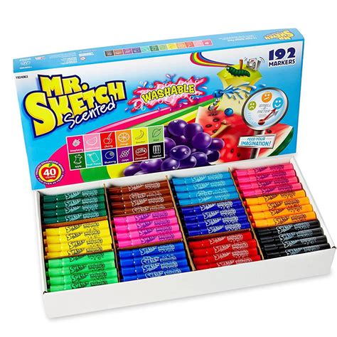 Mr Sketch Washable Scented Chisel Tip Markers 192 Count School Pack