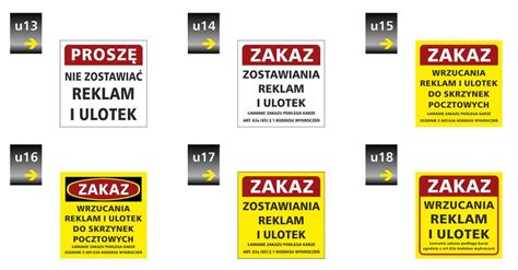 Tablica ZAKAZ WRZUCANIA REKLAM I ULOTEK 20X20cm 7341065368