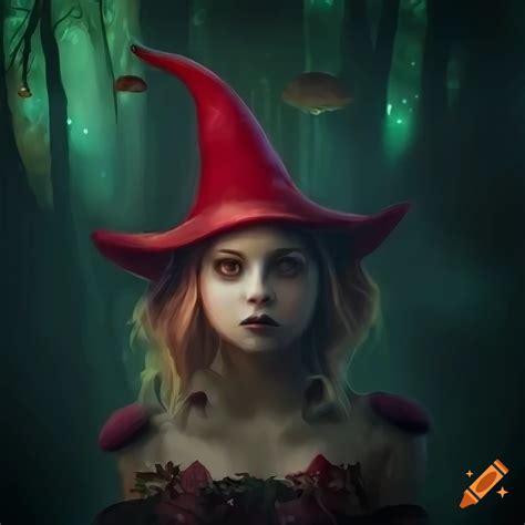 Digital Art Of A Spooky Female Gnome In A Magical Forest On Craiyon