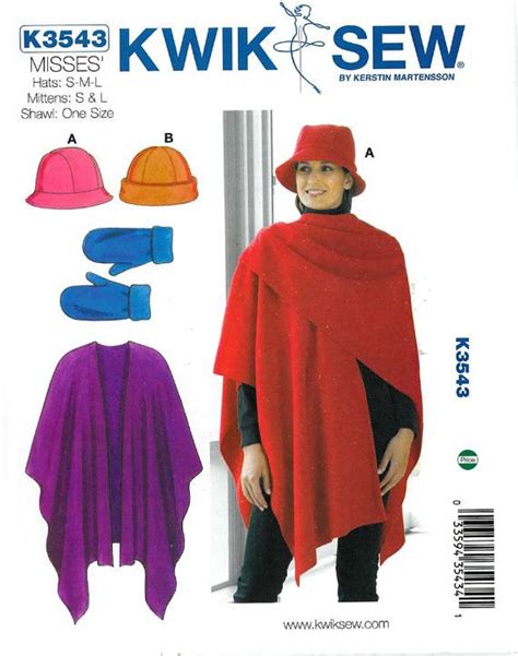 Sewing Pattern Misses Polar Fleece Hats In Two Styles Mittens And