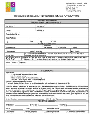 Fillable Online Pool Pavilion Rental Application Fax Email Print