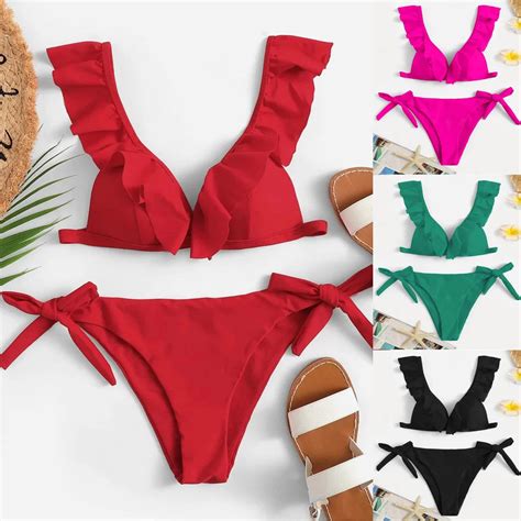 Conjunto de bikini Retro para mujer ropa de playa de cintura alta traje de baño de dos piezas
