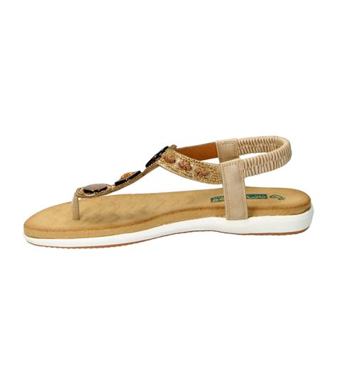 Sandalias Planas Beige Para Mujer Amarpies MEGACALZADO