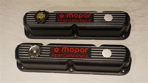 2 Mopar Performance Cast Aluminum Valve Covers P5007611 Black 04532023 Ebay