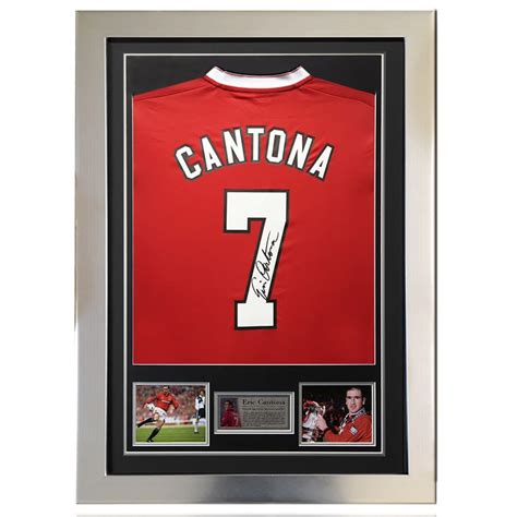 Eric Cantona Signed Manchester United Shirt Framed Elite Exclusives